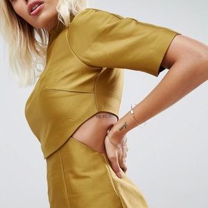 NWT ASOS Two Piece Grown On Neck Dress Lime